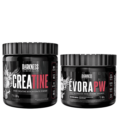 Promopack Creatina Pura 300g Darkness + Évora Pw 150g Frutas Amarelas