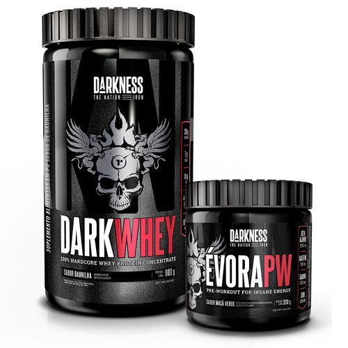 Promopack Dark whey 900g Baunilha + évora pw maçã verde