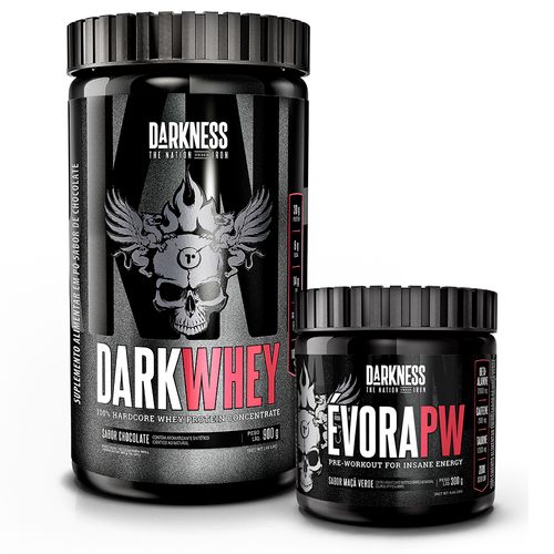 Promopack Dark whey 900g Chocolate + évora pw maçã verde